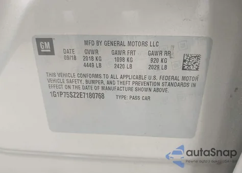 2014 Chevrolet Cruze Diesel z USA, uszkodzony, nr VIN 1G1P75SZ2E7180768